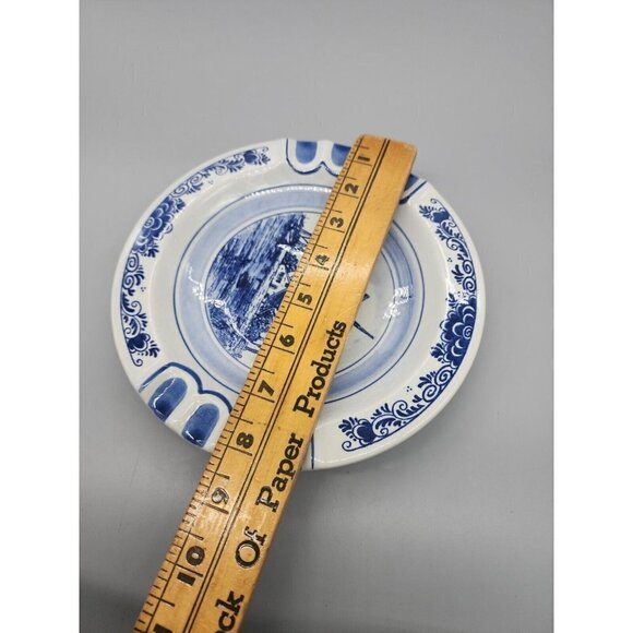 Royal Delft Blue Vintage Hand-painted Ashtray windmill Design Holland 8.5" - Picture 4 of 4